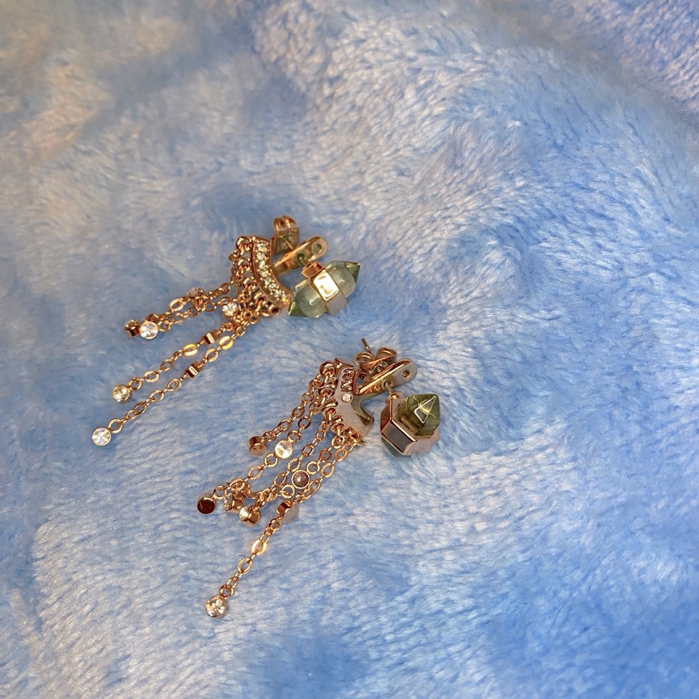 Vince Camuto smokey quartz dangly earring jacket